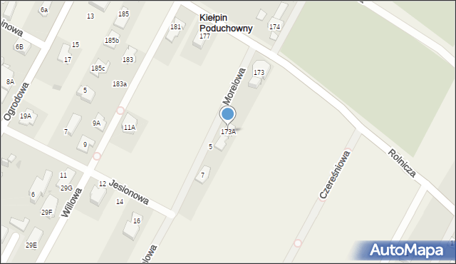 Kiełpin, Rolnicza, 173A, mapa Kiełpin