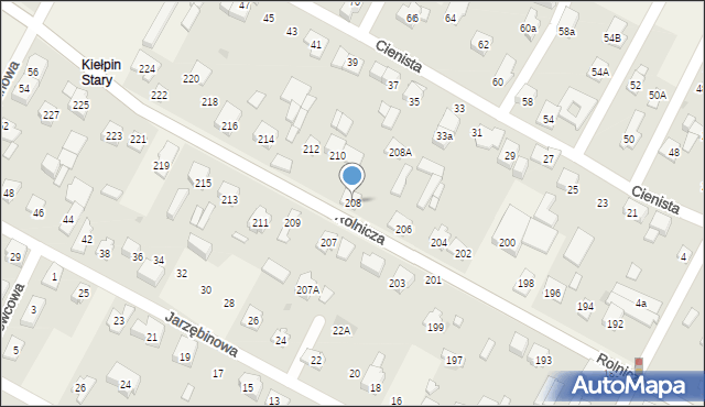 Kiełpin, Rolnicza, 208, mapa Kiełpin