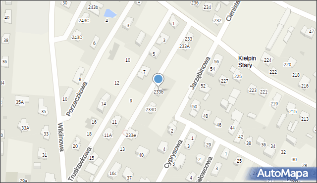 Kiełpin, Rolnicza, 233b, mapa Kiełpin