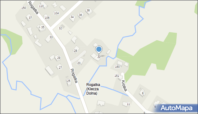 Klecza Dolna, Rogatka, 22, mapa Klecza Dolna