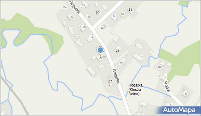 Klecza Dolna, Rogatka, 29, mapa Klecza Dolna