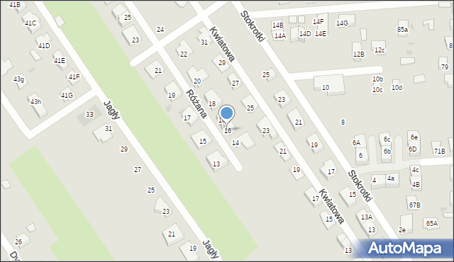 Knurów, Różana, 16, mapa Knurów