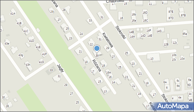 Knurów, Różana, 20, mapa Knurów