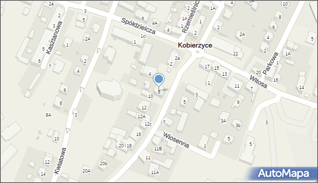 Kobierzyce, Robotnicza, 8, mapa Kobierzyce