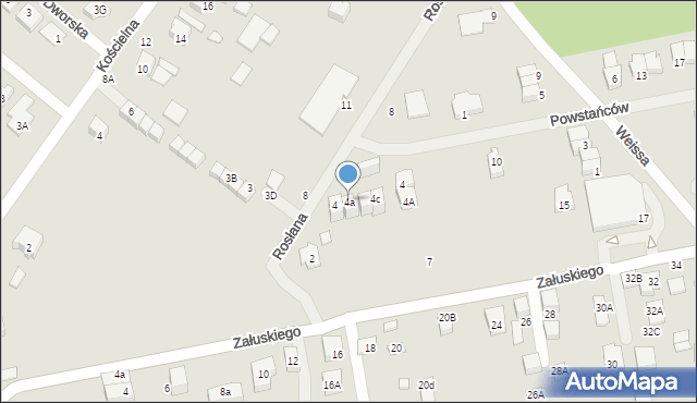 Kobyłka, Rosłana Władysława, ks., 4a, mapa Kobyłka