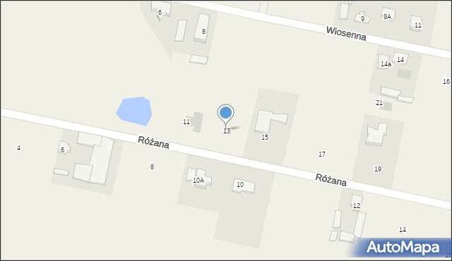 Koczargi Nowe, Różana, 13, mapa Koczargi Nowe