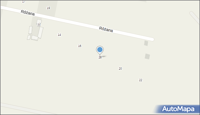 Koczargi Nowe, Różana, 18, mapa Koczargi Nowe