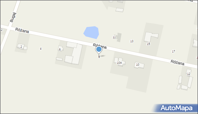 Koczargi Nowe, Różana, 8, mapa Koczargi Nowe