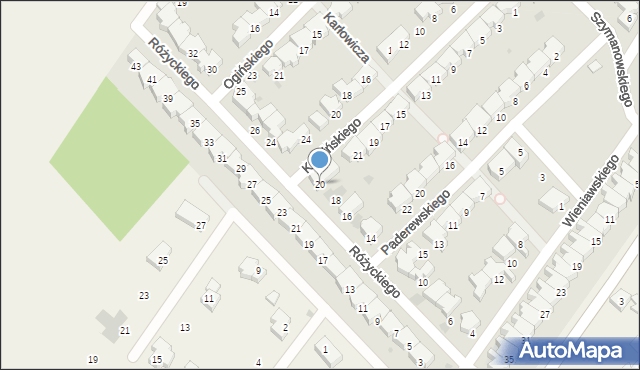 Kołobrzeg, Różyckiego Ludomira, 20, mapa Kołobrzegu