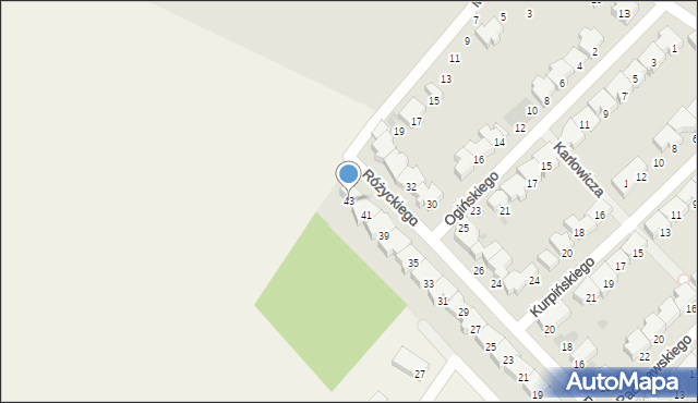 Kołobrzeg, Różyckiego Ludomira, 43, mapa Kołobrzegu