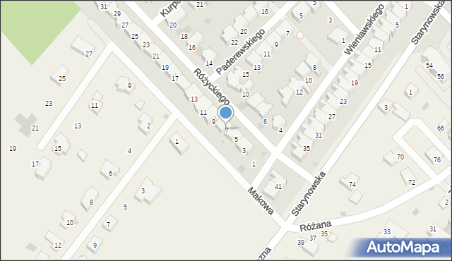 Kołobrzeg, Różyckiego Ludomira, 7, mapa Kołobrzegu