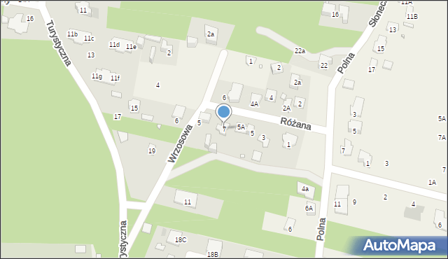 Komorów, Różana, 7, mapa Komorów