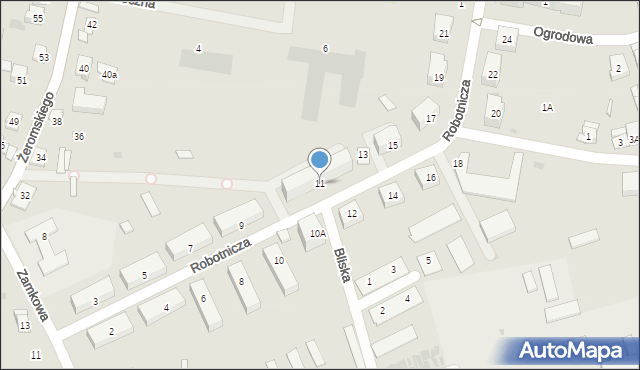 Koniecpol, Robotnicza, 11, mapa Koniecpol