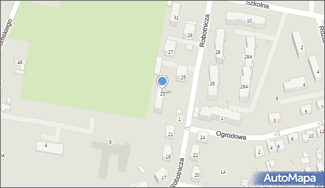 Koniecpol, Robotnicza, 23, mapa Koniecpol