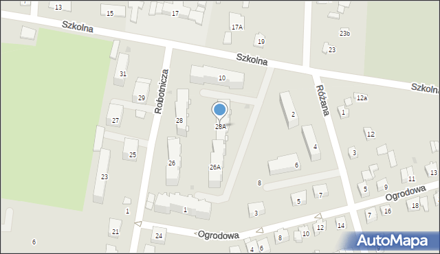 Koniecpol, Robotnicza, 28A, mapa Koniecpol