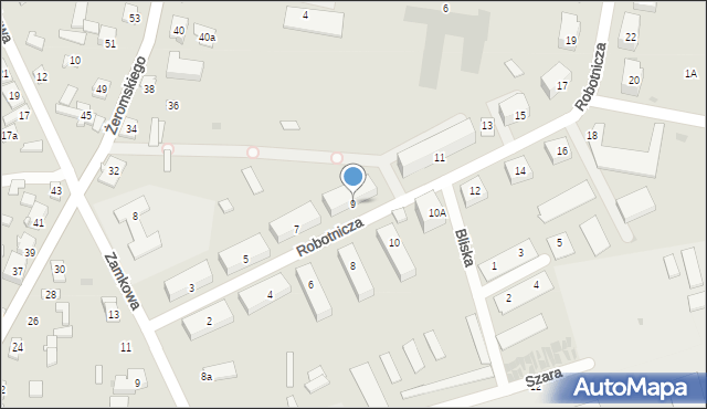 Koniecpol, Robotnicza, 9, mapa Koniecpol