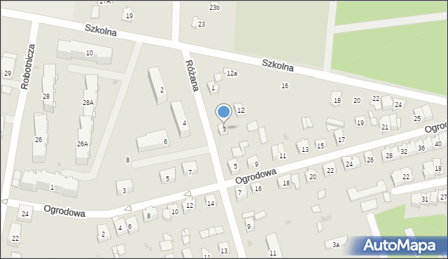 Koniecpol, Różana, 3, mapa Koniecpol