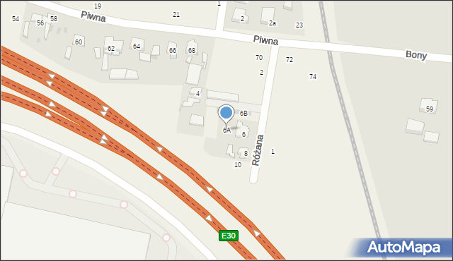 Konotopa, Różana, 6A, mapa Konotopa
