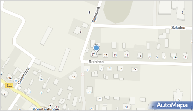 Konstantynów, Rolnicza, 17A, mapa Konstantynów