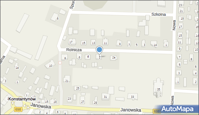Konstantynów, Rolnicza, 2, mapa Konstantynów