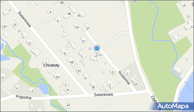 Korytów A, Rodzinna, 9, mapa Korytów A