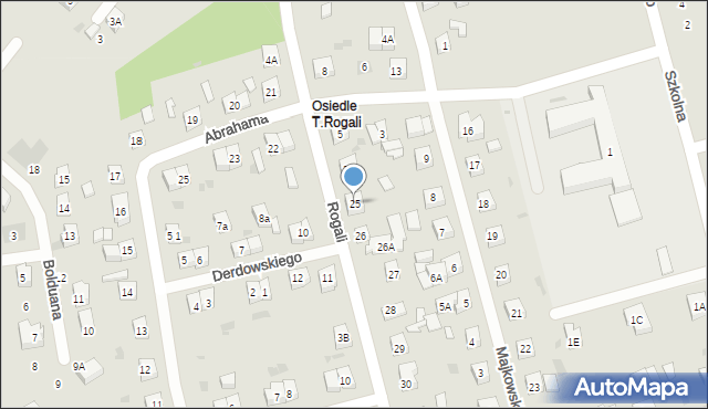Kościerzyna, Rogali Tomasza, 25, mapa Kościerzyna