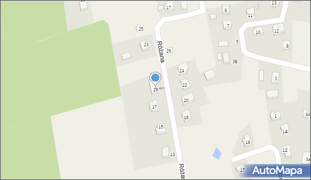 Kościerzyna-Wybudowanie, Różana, 19, mapa Kościerzyna-Wybudowanie