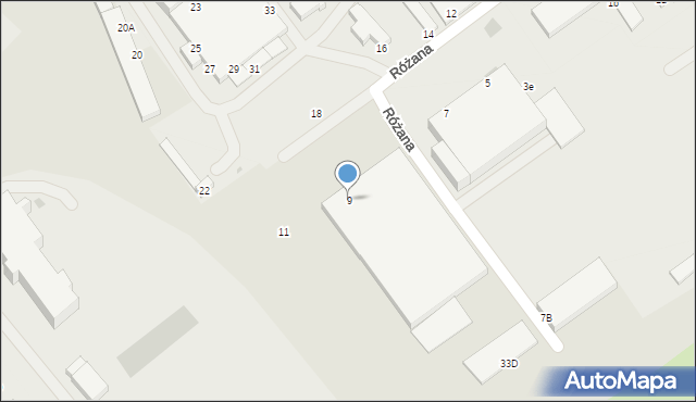 Koszalin, Różana, 9, mapa Koszalina