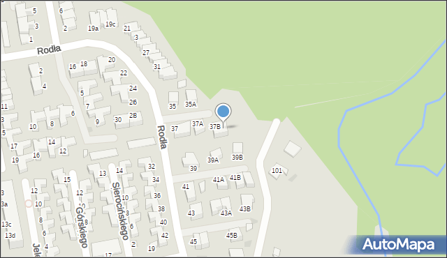 Koszalin, Rodła, 37c, mapa Koszalina