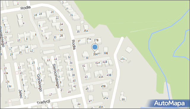 Koszalin, Rodła, 39A, mapa Koszalina