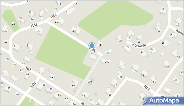 Koszalin, Róż, 13, mapa Koszalina