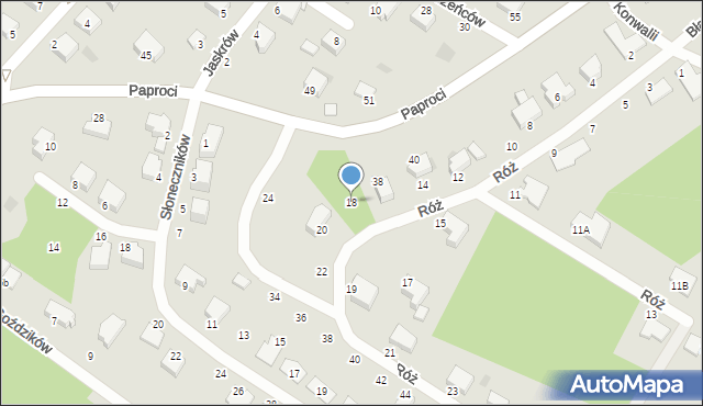 Koszalin, Róż, 18, mapa Koszalina