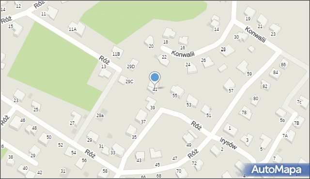 Koszalin, Róż, 41, mapa Koszalina