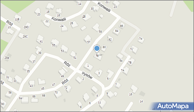 Koszalin, Róż, 78, mapa Koszalina