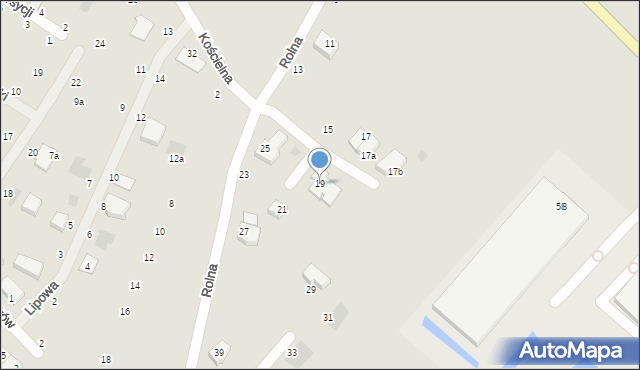 Koszalin, Rolna, 19, mapa Koszalina