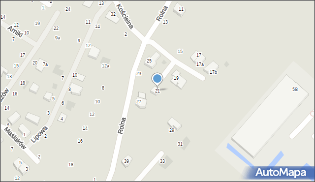 Koszalin, Rolna, 21, mapa Koszalina