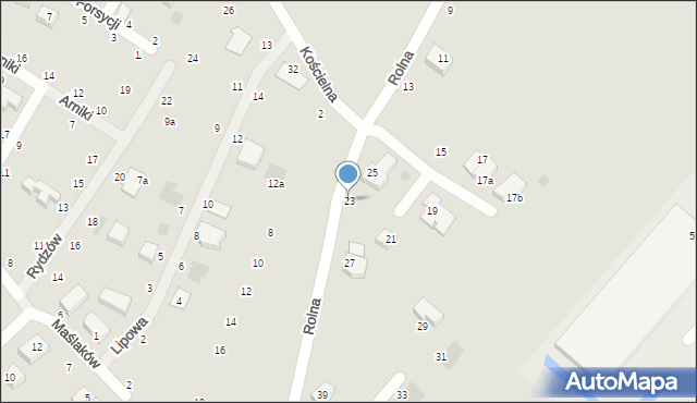 Koszalin, Rolna, 23, mapa Koszalina