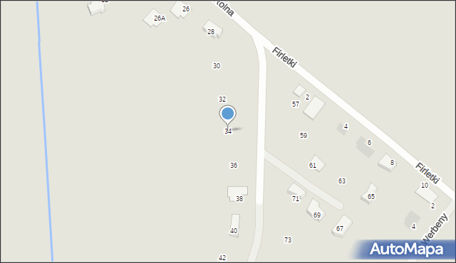 Koszalin, Rolna, 34, mapa Koszalina