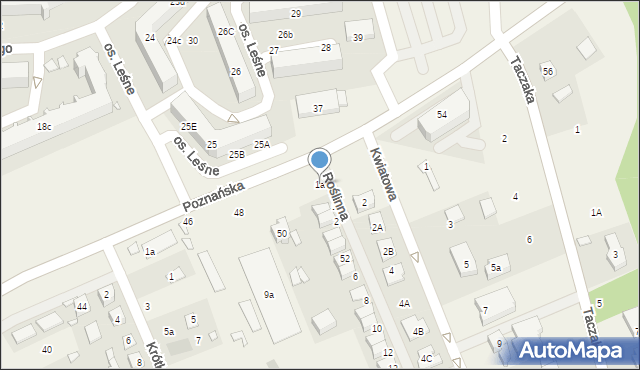 Koziegłowy, Roślinna, 1a, mapa Koziegłowy