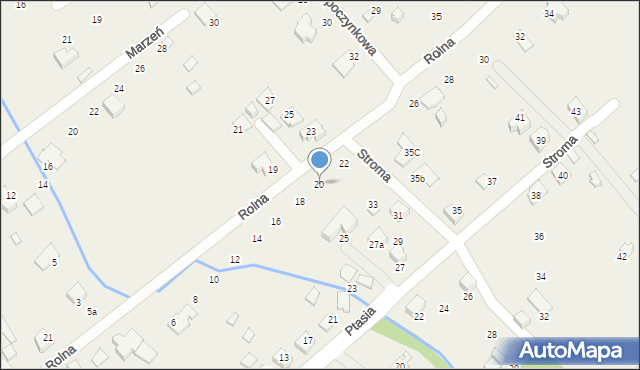 Kozy, Rolna, 20, mapa Kozy