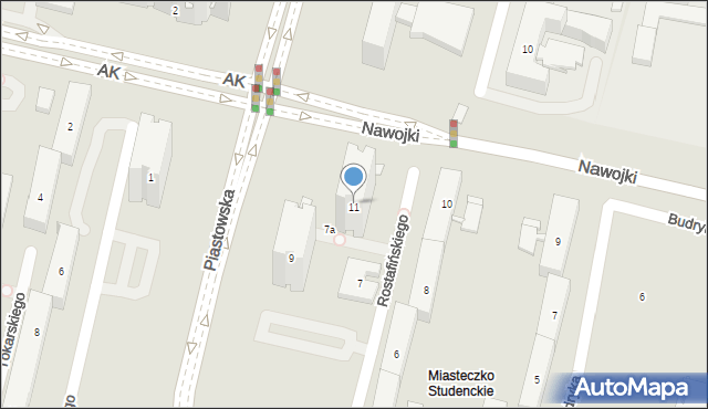 Kraków, Rostafińskiego Józefa, 11, mapa Krakowa