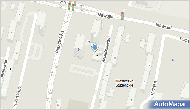 Kraków, Rostafińskiego Józefa, 11p, mapa Krakowa