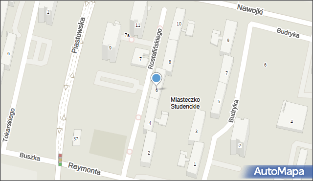 Kraków, Rostafińskiego Józefa, 6, mapa Krakowa