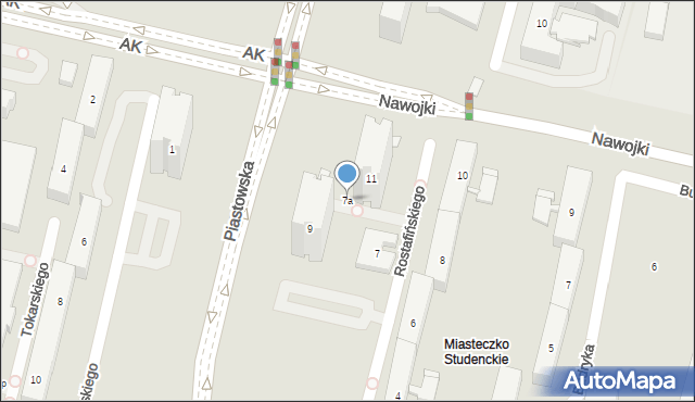 Kraków, Rostafińskiego Józefa, 7a, mapa Krakowa