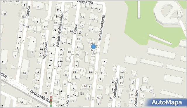 Kraków, Rodakowskiego Henryka, 12, mapa Krakowa