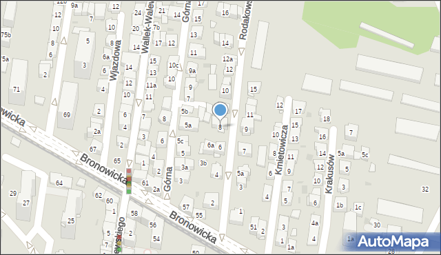 Kraków, Rodakowskiego Henryka, 8, mapa Krakowa