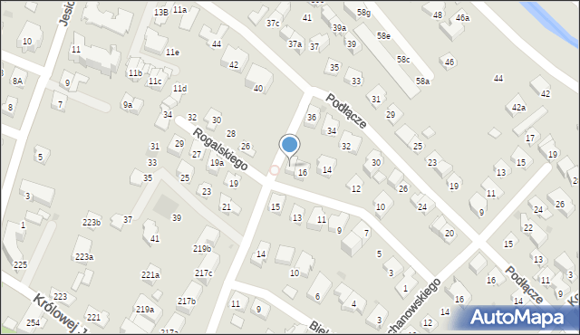 Kraków, Rogalskiego Tadeusza, 18, mapa Krakowa