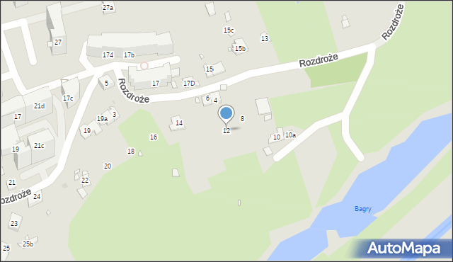 Kraków, Rozdroże, 12, mapa Krakowa