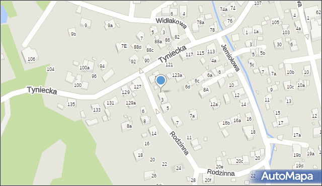 Kraków, Rodzinna, 1, mapa Krakowa