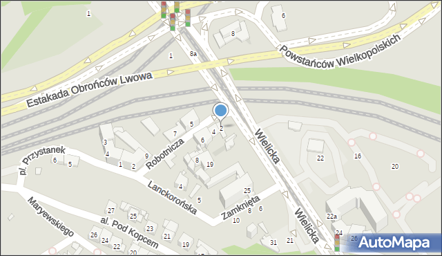 Kraków, Robotnicza, 2, mapa Krakowa